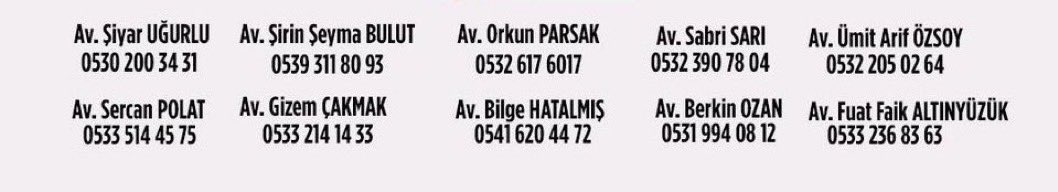 SonKaleFener__'s tweet photo. @zeynepyldrmo1 Adana yardımcı olacak avukatlar https://t.co/Bo3KL8nfyY