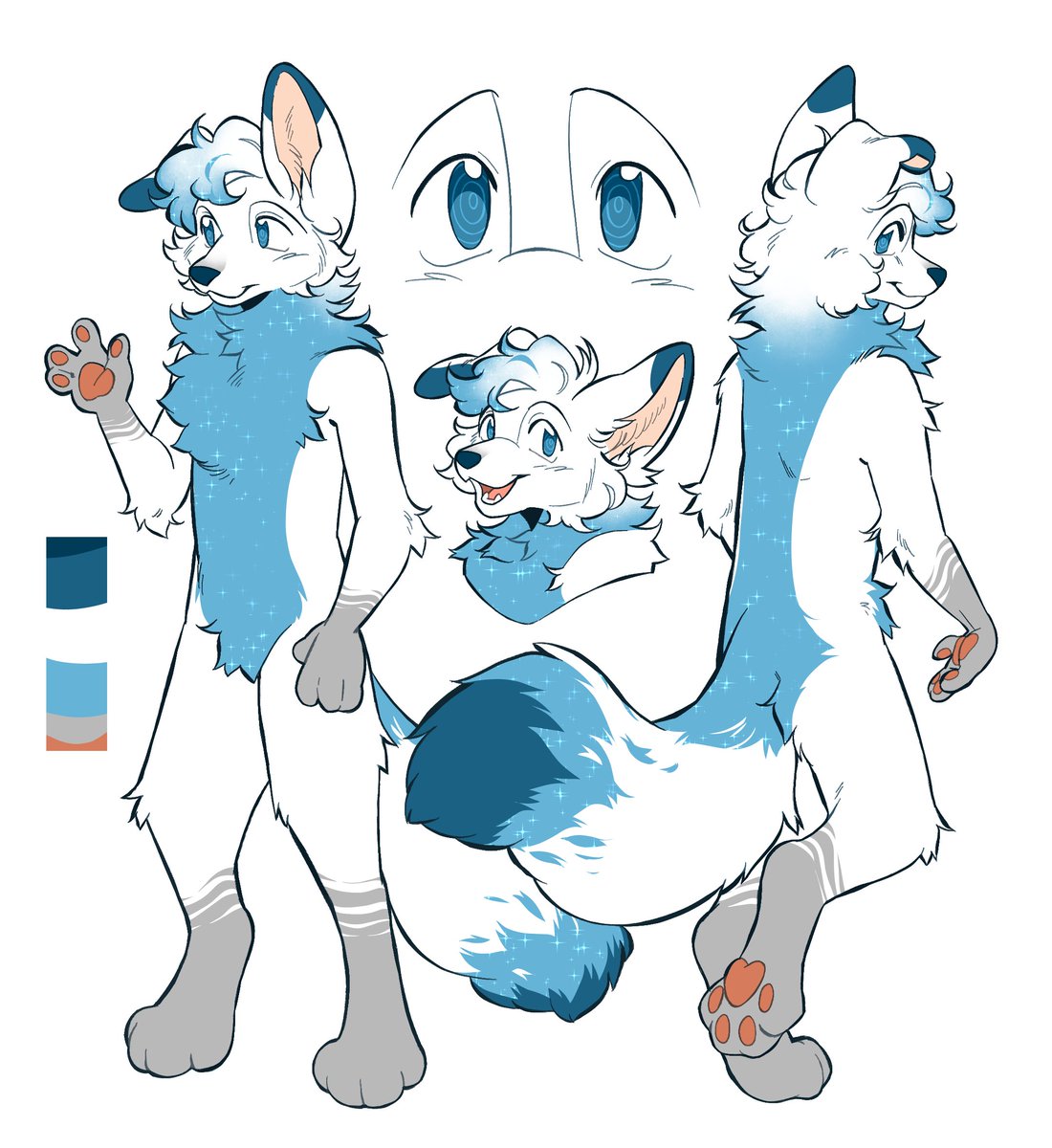 Alright, i should probably post something here for once, as i have the intention of using Twitter a bit more often now.
This is me now :D Big thanks to <a href="/cabysoft/">caby🌈🌼</a> for making this refsheet. She's an absolutely sweet bean and deserves all the love &lt;3