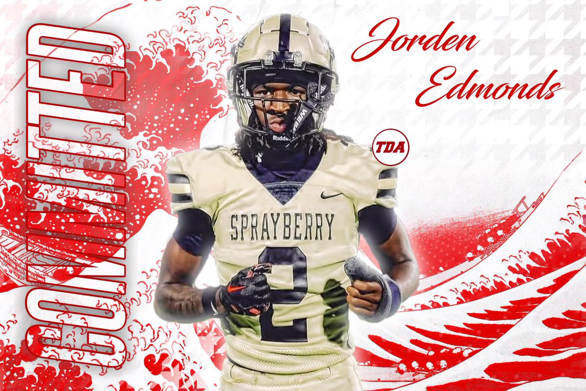 Touchdown Alabama (@tdalabamamag) on Twitter photo BREAKING: 5-Star DB Jorden Edmonds commits to Alabama. 
Edmonds is the Crimson Tide’s 4th 2026 commit. BREAKING: 5-Star DB Jorden Edmonds commits to Alabama. 
Edmonds is the Crimson Tide’s 4th 2026 commit.
