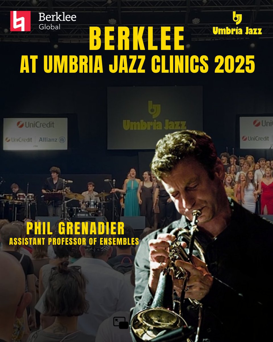 🇮🇹 We are excited to introduce Phil Grenadier who will be part of our faculty team traveling for the 2025 Berklee at Umbria Jazz Clinics!
APPLY NOW🔗: berklee.edu/berkleeonthero…

#italy #umbria #berklee #berkleecollegeofmusic #berkleeontheroad #berkleeglobal