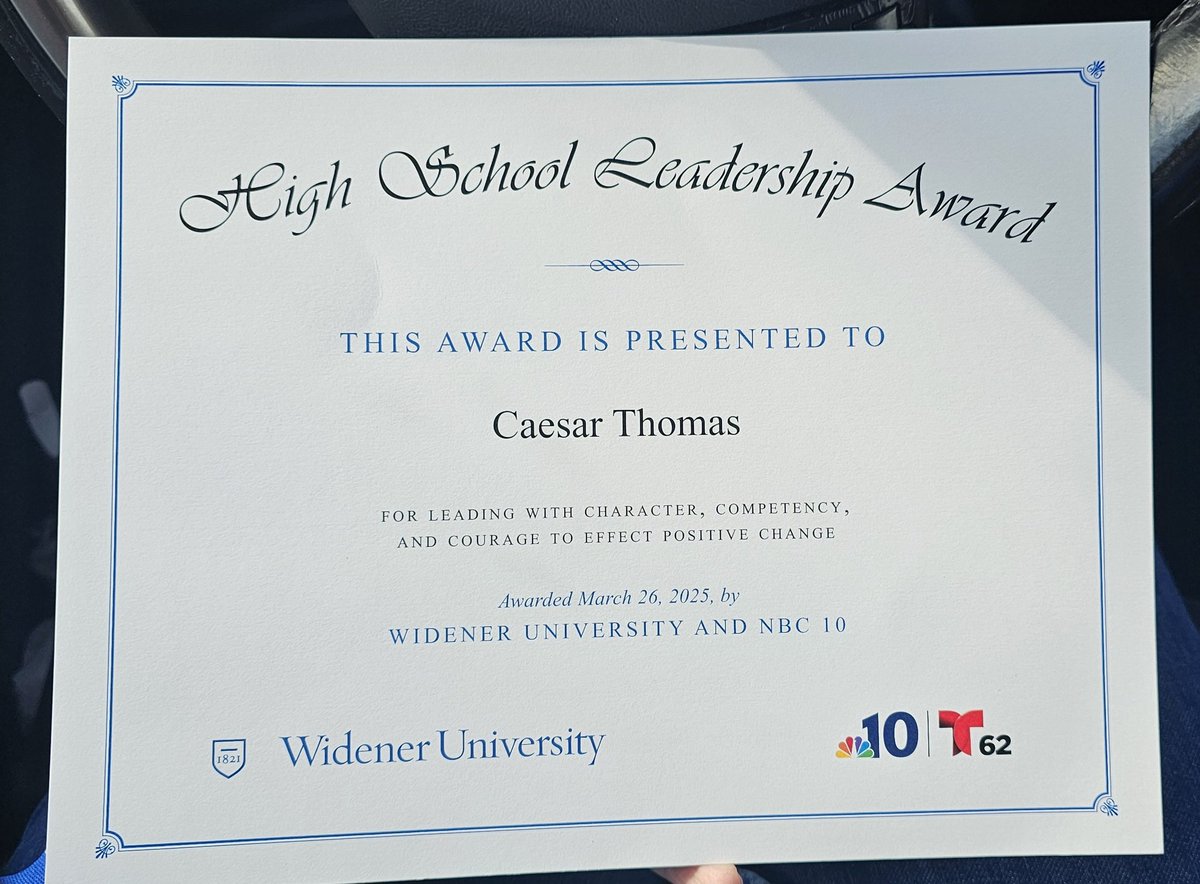 Caesar Thomas (@267ceez) on Twitter photo Thank you <a href="/WidenerUniv/">Widener University</a> for acknowledging that I am a Leader on and off of the field. #nbc10 Thank you <a href="/WidenerUniv/">Widener University</a> for acknowledging that I am a Leader on and off of the field. #nbc10