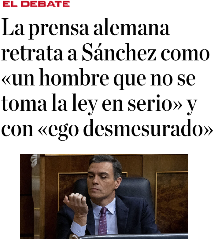 CCivicaCatalana's tweet photo. Los alemanes han calado a Sánchez:

"Es un tipo que en Baviera llamaríamos 'perro'. Tiene unas ansias de poder muy especiales. Sus cesiones a los separatistas son para estar en la poltrona, pero él lo vende como 'reconocer la diversidad territorial'. Miente descaradamente." https://t.co/ISO3S7WYcq