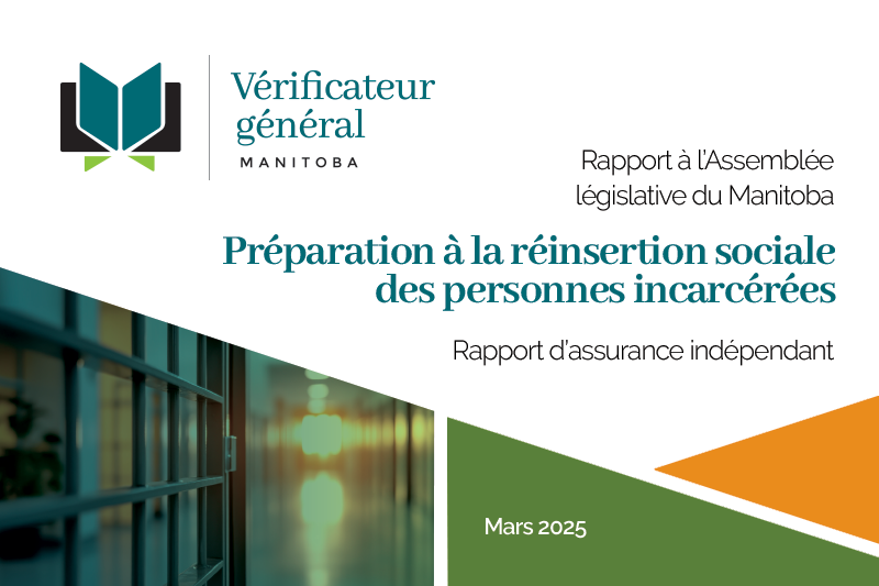 Un nouveau rapport du vérificateur général Shtykalo conclut que la Division des services correctionnels doit intensifier ses efforts pour préparer les personnes incarcérées à leur réinsertion.

Points saillants : ow.ly/IEiN50Vpg55
Résumé vidéo : ow.ly/8iTC50Vpg53