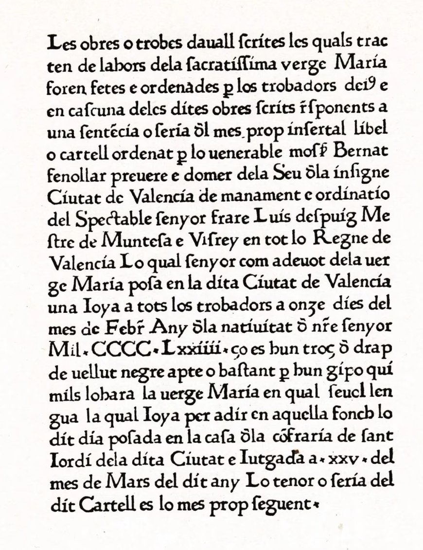 VicenteLizondo's tweet image. 📖 El primer llibre imprés en la península ibèrica va ser gràcies a una dona valenciana (Leonor Eiximenis) casada en (Lambert Palmart) i per supost en &quot;llengua valenciana&quot;.

&quot;Les Trobes en Lahors de la Verge Maria&quot;; un #incunable publicat en Valéncia en 1474.

Valéncia es va…
