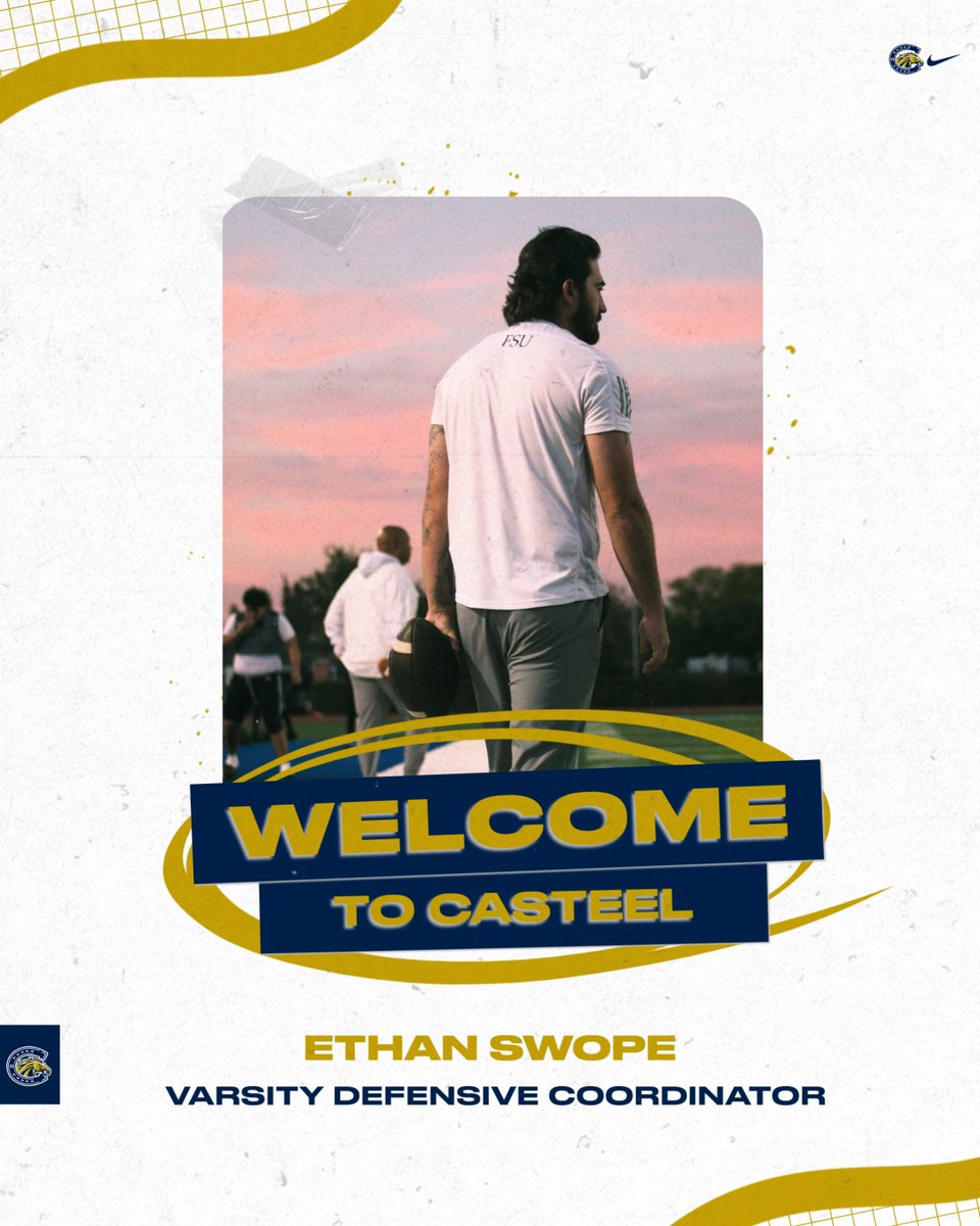 Casteel Football (@casteelfootball) on Twitter photo Proud to promote <a href="/SwopeEthan/">Ethan Swope</a> as our Varsity Defensive Coordinator! Ethan played at Chandler as a member of 3 state championships. He has coached at Chandler the past 3 seasons. His energy and passion will help build our culture at Casteel!
#PoundTheRock
<a href="/JoeBushman5/">Joe Bushman</a> Proud to promote <a href="/SwopeEthan/">Ethan Swope</a> as our Varsity Defensive Coordinator! Ethan played at Chandler as a member of 3 state championships. He has coached at Chandler the past 3 seasons. His energy and passion will help build our culture at Casteel!
#PoundTheRock
<a href="/JoeBushman5/">Joe Bushman</a>