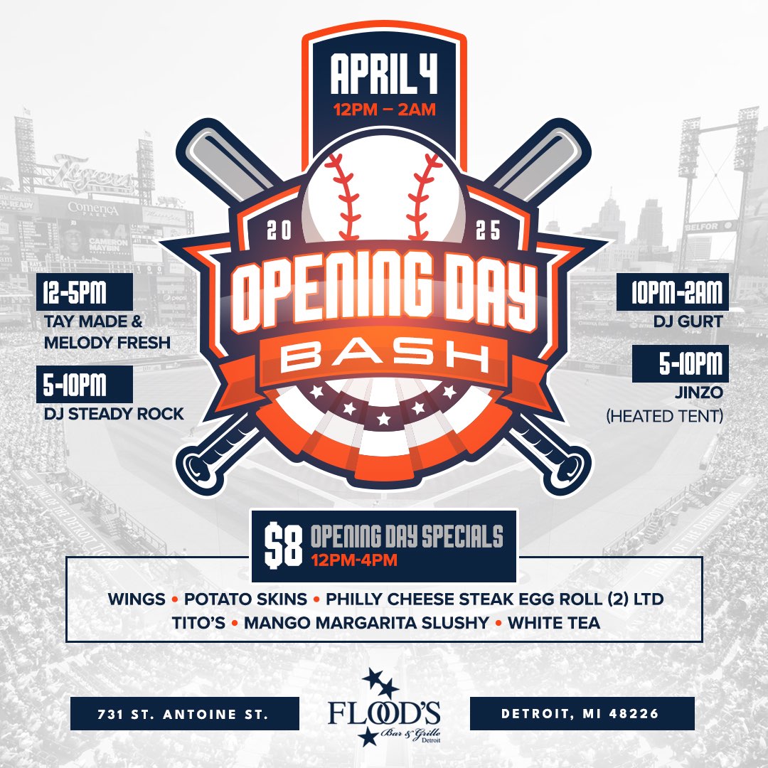 DJSteadyRock's tweet photo. Opening day! @FloodsDetroit https://t.co/MmEj41Xrv7