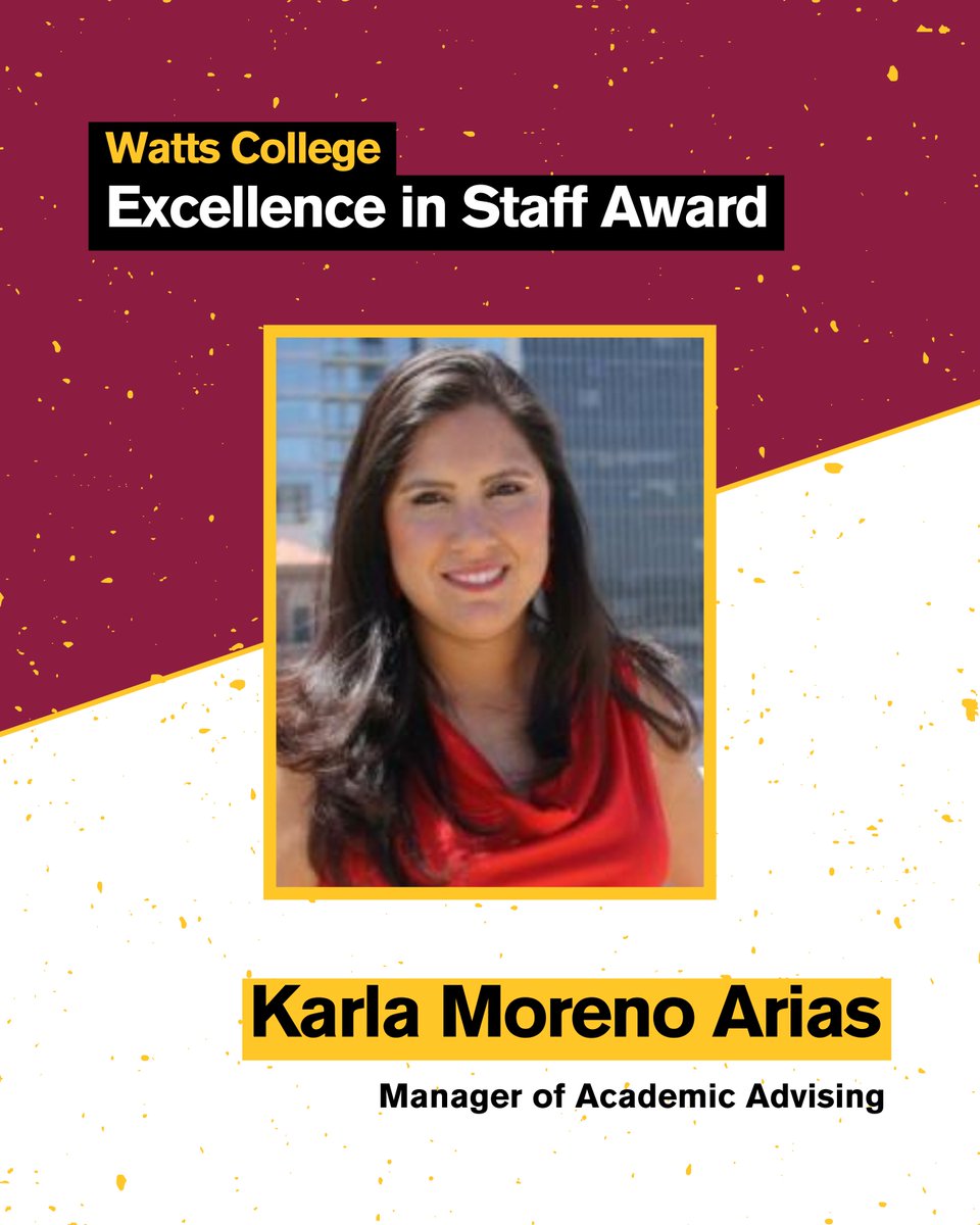A big congratulations to Karla Moreno Arias, manager of academic advising, for earning the Watts College Excellence in Staff Award! Her dedication to student success and academic support has made a lasting impact.