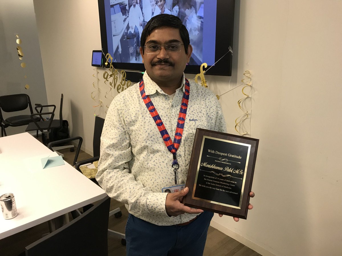 MountSinaiHIMC's tweet image. A heartfelt thank you to Manishkumar Patel for his 14 years of dedicated service to HIMC, where he contributed immensely to immune profiling. We wish him all the best as he embarks on a new chapter in his career. His hard work, dedication, and friendship have been appreciated!