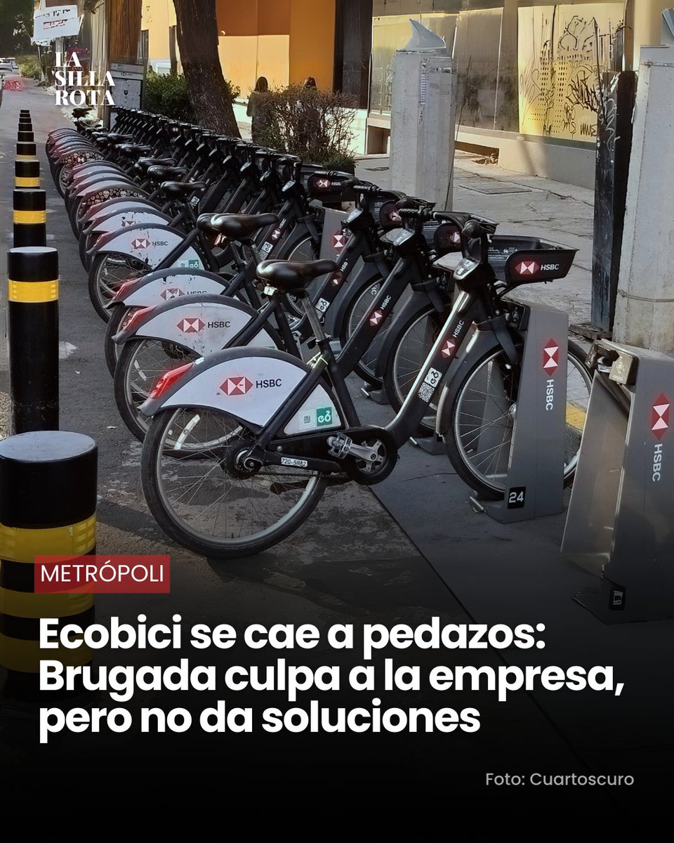 lasillarota's tweet photo. 🚲 El sistema Ecobici de CDMX enfrenta constantes fallas que afectan a miles de usuarios. La jefa de Gobierno, Clara Brugada, admitió los problemas operativos y señaló a la empresa concesionaria 5M2 y BKT Bici-pública como responsable de las deficiencias en el servicio.

Desde 2022, las quejas han ido en aumento: bicicletas en mal estado, anclajes defectuosos y escasez de unidades en estaciones clave. Aunque la SEMOVI asegura que se da mantenimiento a más de 300 bicicletas al día, los usuarios reportan que las nuevas unidades son menos resistentes que las anteriores.

Pese a que Ecobici alcanzó cifras récord con 22 millones de viajes en 2024, la insatisfacción crece. Brugada afirmó que la empresa ha sido sancionada y que se trabaja en la expansión del sistema con mejoras en la calidad del servicio.

Conoce más 🔗https://t.co/Zau6dy7xld