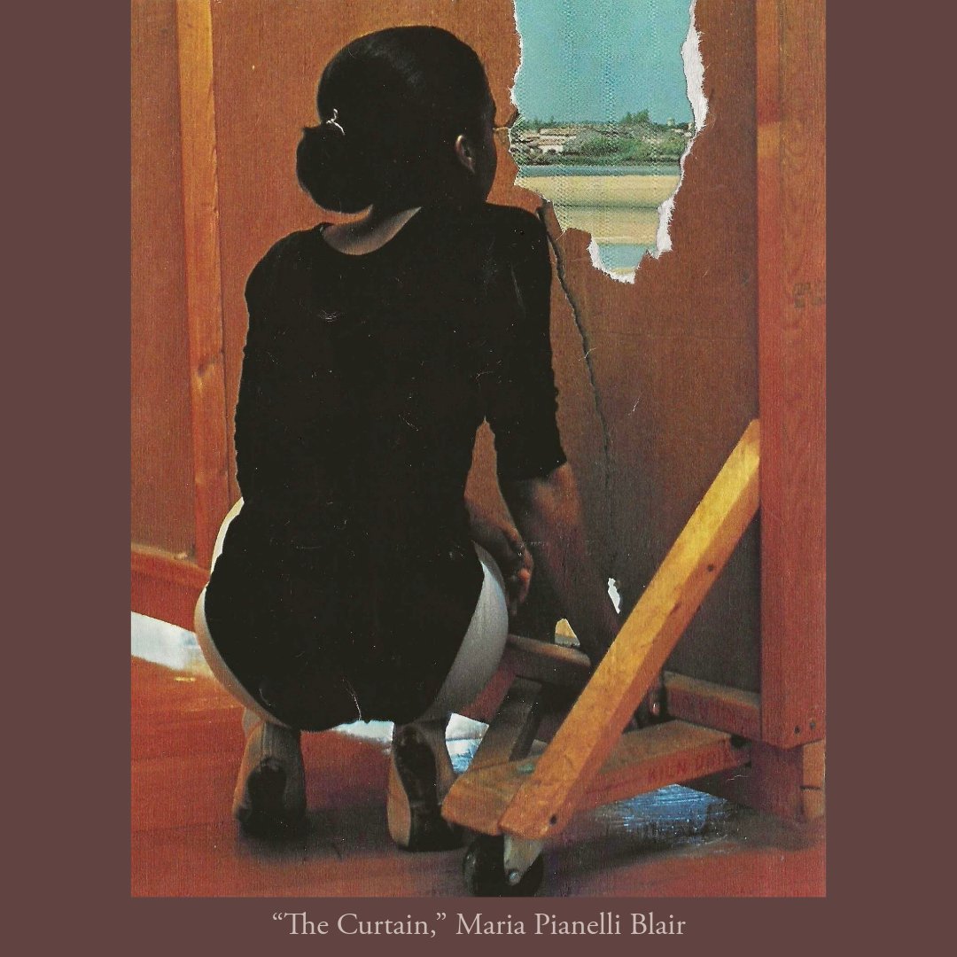 Today’s feature is an excerpt from Glenn Pape’s poem, “Ballet Class.”

Read this poem, and a second by Glenn, “Your Grandad’s Promise,” here: turningleafjournal.com/2024/12/15/gle…

We paired this piece with artwork titled “The Curtain,” submitted by Maria Pianelli Blair.