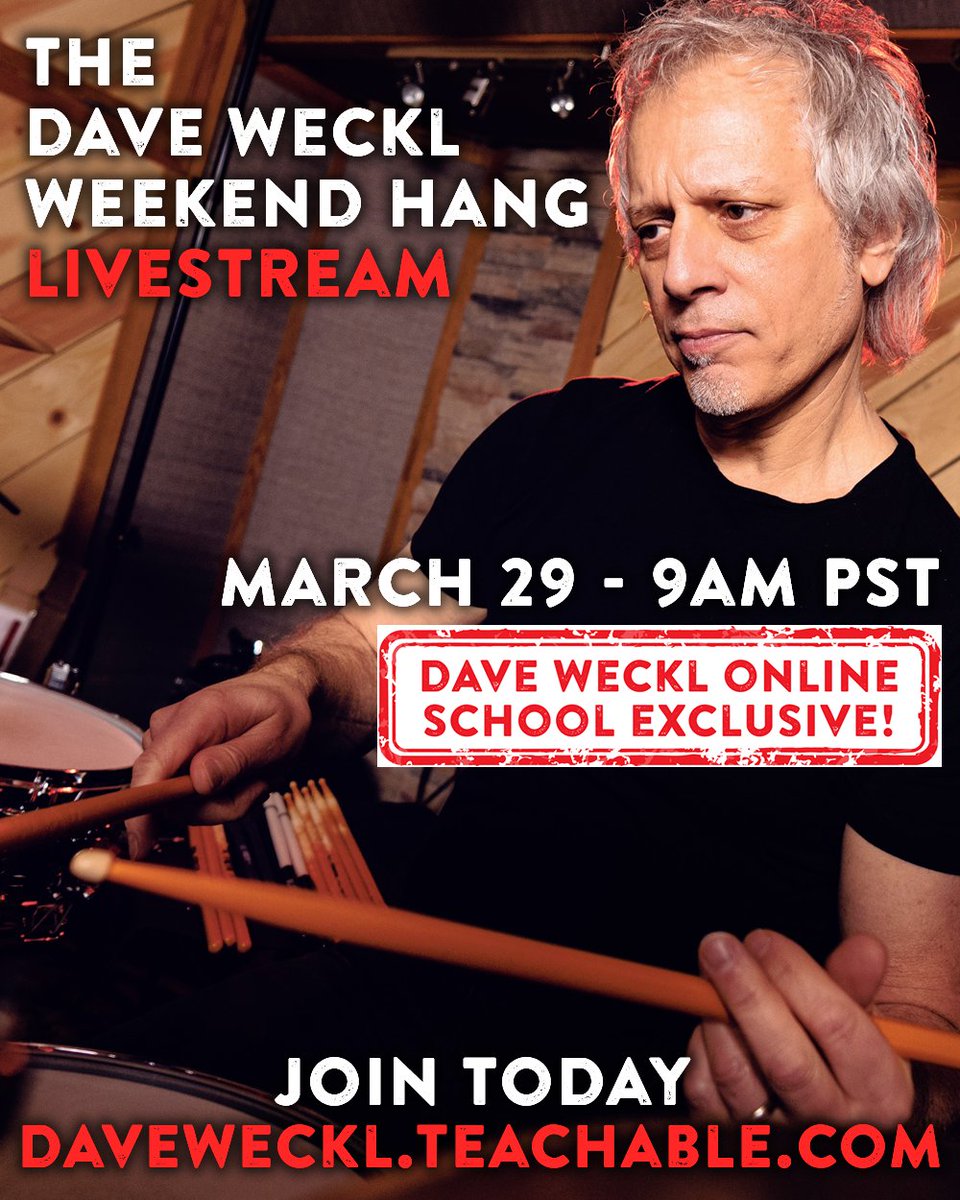 LIVESTREAM MARCH 29 at 9AM PT! Dave will teach, play, &amp; take your questions. Just go to the Breakout Topics course, click on March 29, &amp; use the Zoom link. You'll need Zoom installed on your device. Not a subscriber? Just go to daveweckl.teachable.com to sign up!