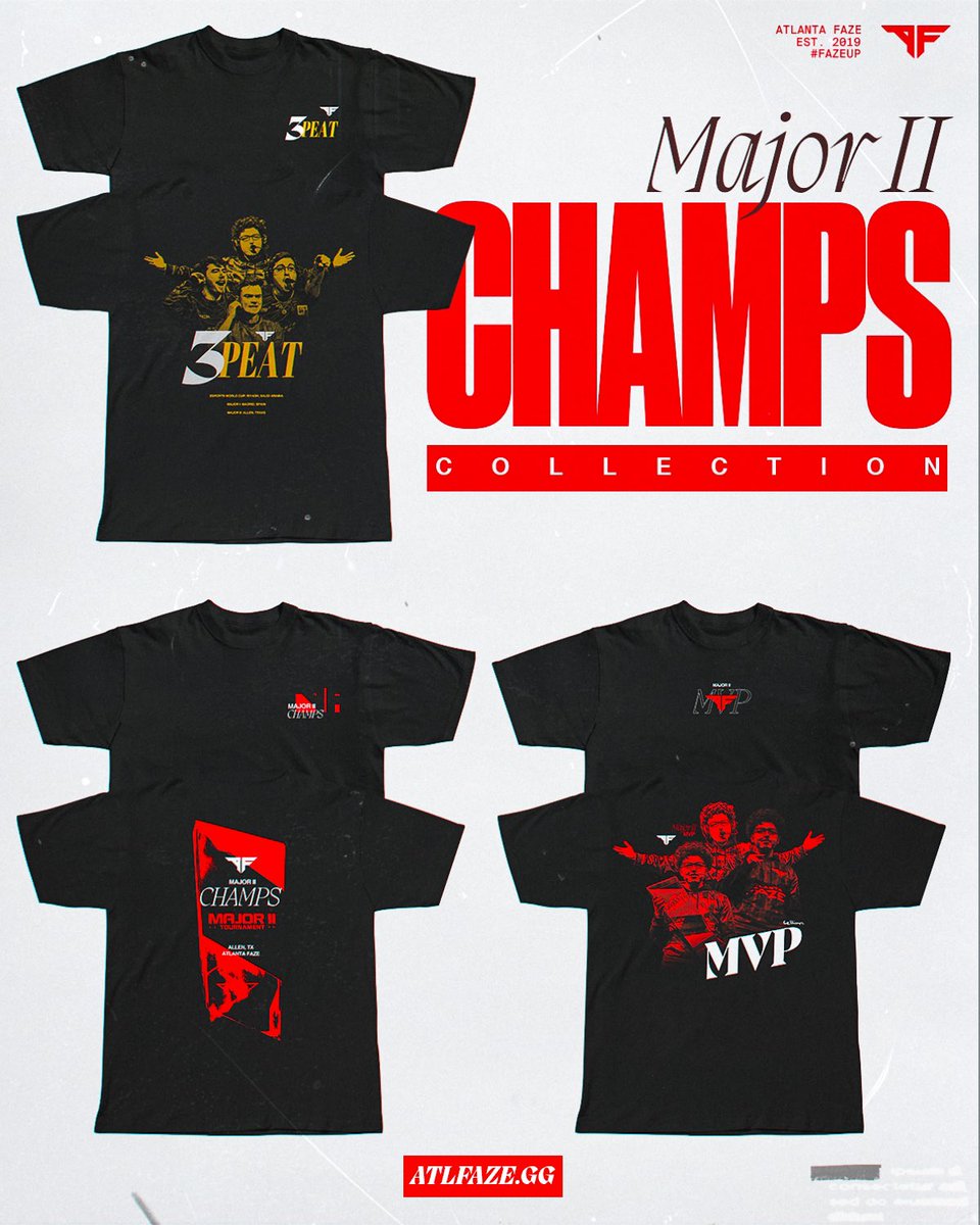 MAJOR II CHAMPS COLLECTION 🏆

▪️ Major II Champs
▪️ <a href="/Cellium/">Falcons Cellium</a> MVP 
▪️ 3-Peat

AVAILABLE NOW ➔ atlfaze.gg