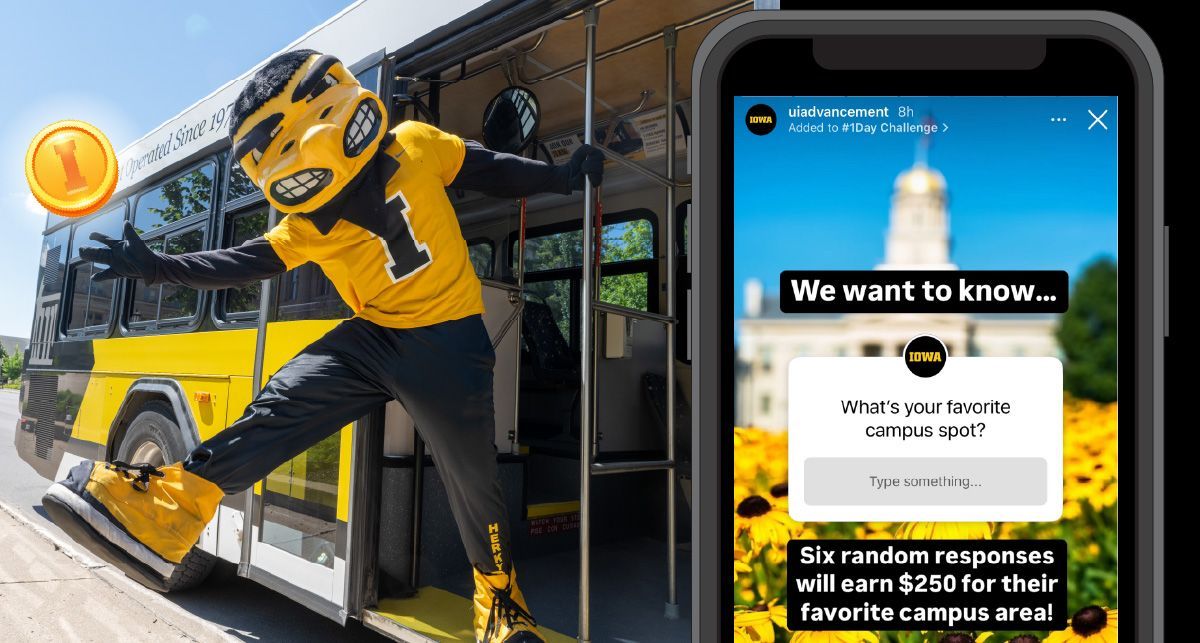 UIowa CAMBUS (@uiowacambus) on Twitter photo Visit the UI Center for Advancement on Instagram <a href="/uiadvancement/">University of Iowa Center for Advancement</a> for a chance to win bonus dollars! Respond to their story with your favorite place on campus and you could win $250 for the CAMBUS Scholarship Fund. #1DayforIowa Visit the UI Center for Advancement on Instagram <a href="/uiadvancement/">University of Iowa Center for Advancement</a> for a chance to win bonus dollars! Respond to their story with your favorite place on campus and you could win $250 for the CAMBUS Scholarship Fund. #1DayforIowa