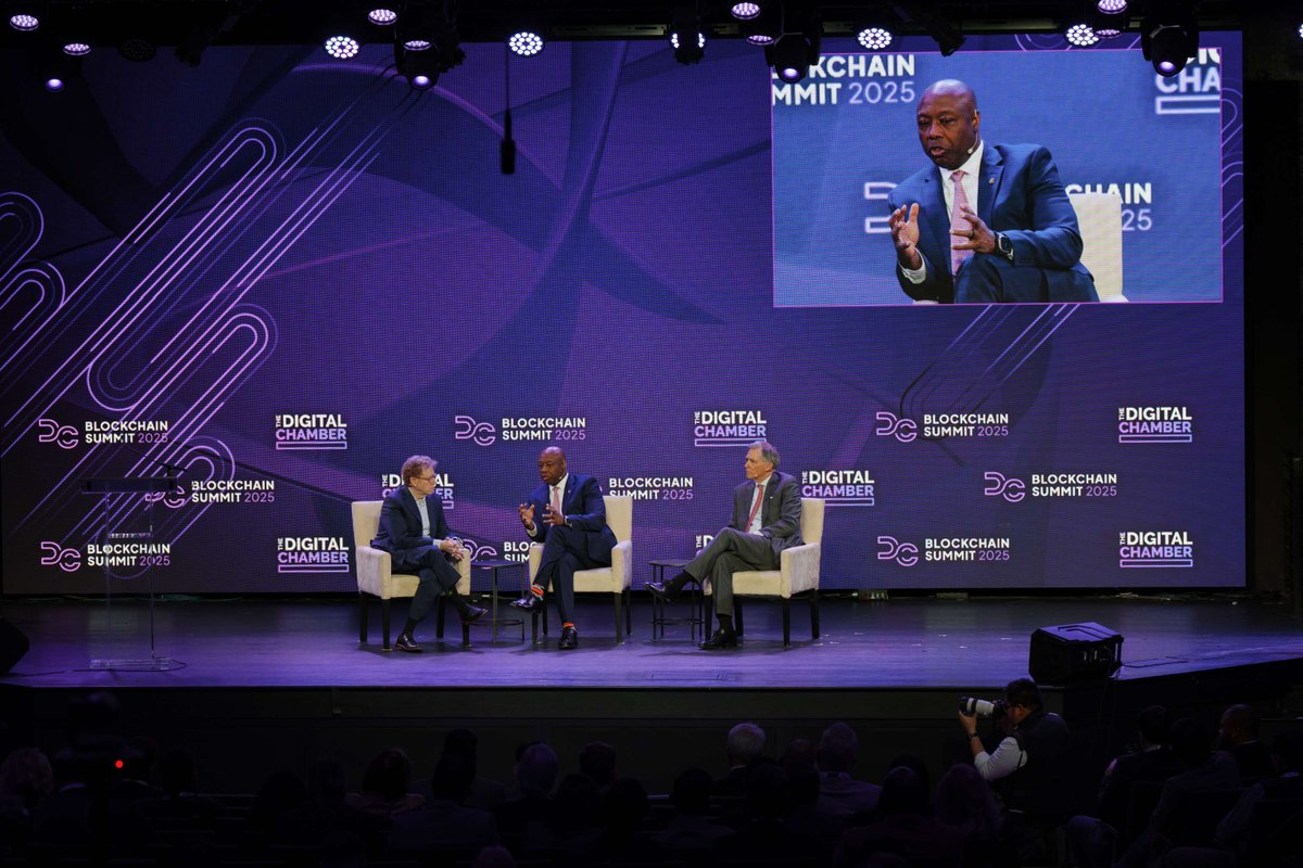 Tim Scott (@senatortimscott) on Twitter photo .<a href="/RepFrenchHill/">French Hill</a> and I understand that our regulatory framework for digital assets must encourage innovation in the United States, not overseas. Working together, we can unlock pathways for success and empower communities to thrive. Thank you, <a href="/DigitalChamber/">The Digital Chamber</a>, for having us! .<a href="/RepFrenchHill/">French Hill</a> and I understand that our regulatory framework for digital assets must encourage innovation in the United States, not overseas. Working together, we can unlock pathways for success and empower communities to thrive. Thank you, <a href="/DigitalChamber/">The Digital Chamber</a>, for having us!