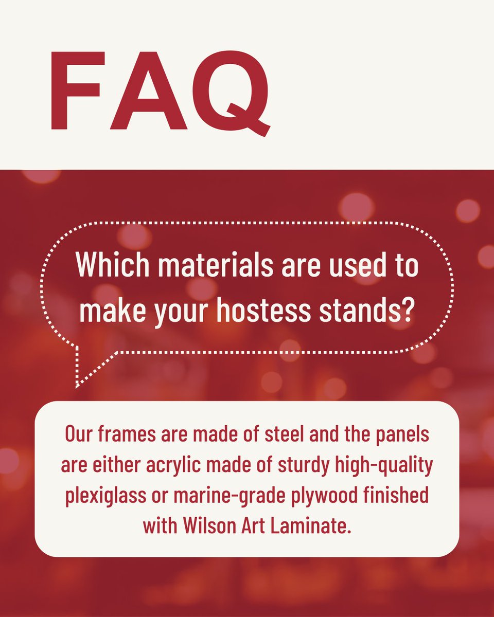 HostessStation's tweet photo. At The Hostess Station, we take pride in our quality and style. 🍽️ 

#TheHostessStation #faq #laminate #restaurantdesign https://t.co/dWWPv8alLr