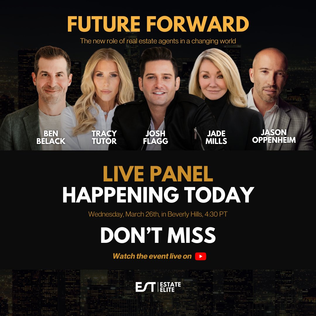 Estate (@estatemediaus) on Twitter photo We're going LIVE today with <a href="/JoshFlagg1/">Josh Flagg</a> Ben Belack, <a href="/thetracytutor/">Tracy Tutor</a>, Jade Mills, and Jason Oppenheim. Watch at 4:30 PM PST TODAY!
Watch on YouTube: youtube.com/live/Mn_k3FXrx… We're going LIVE today with <a href="/JoshFlagg1/">Josh Flagg</a> Ben Belack, <a href="/thetracytutor/">Tracy Tutor</a>, Jade Mills, and Jason Oppenheim. Watch at 4:30 PM PST TODAY!
Watch on YouTube: youtube.com/live/Mn_k3FXrx…