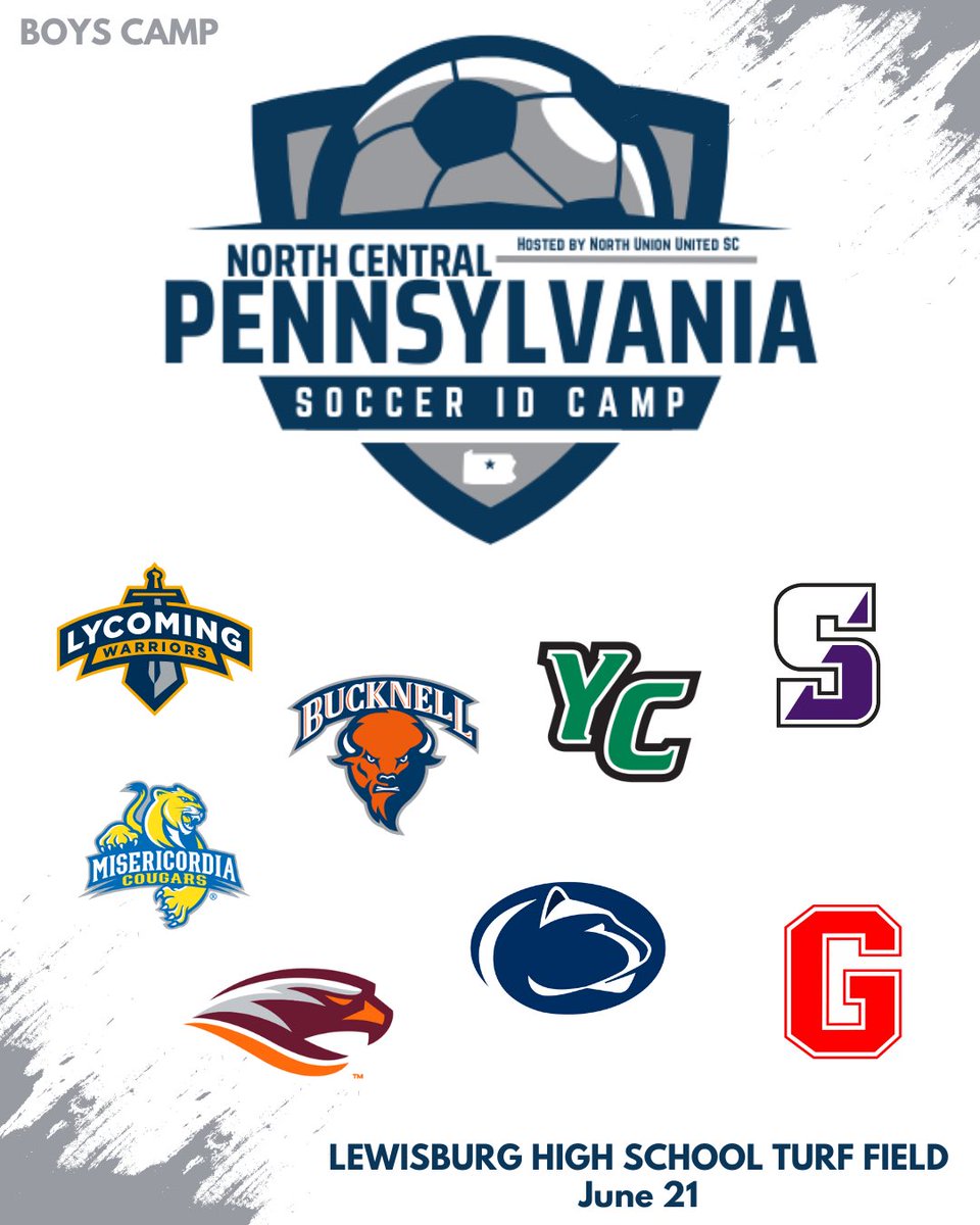 nuusc's tweet photo. Here we go! Registration is open and our website is updated.

We are excited to host the upcoming North Central Pennsylvania ID Camps—an excellent opportunity for players to work with multiple college coaches and showcase in front of them. https://t.co/4xI1LwaGWt