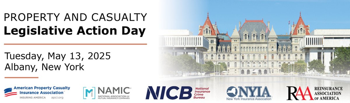 NYIA (@nyinsuranceassn) on Twitter photo Registration is now open for the Property and Casualty Legislative Action Day hosted by the American Property Casualty Insurance Association (<a href="/TeamAPCIA/">American Property Casualty Insurance Association</a>), National Association of Mutual Insurance Companies (<a href="/NAMIC/">NAMIC</a>), National Insurance Crime Bureau (NICB), New York Insurance Registration is now open for the Property and Casualty Legislative Action Day hosted by the American Property Casualty Insurance Association (<a href="/TeamAPCIA/">American Property Casualty Insurance Association</a>), National Association of Mutual Insurance Companies (<a href="/NAMIC/">NAMIC</a>), National Insurance Crime Bureau (NICB), New York Insurance