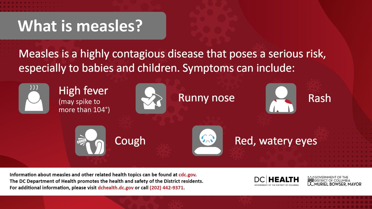 What is measles? It's more than a rash—it's highly contagious and dangerous, especially for little ones. Stay informed, stay safe. Check out our fact sheet: dchealth.dc.gov/sites/default/…