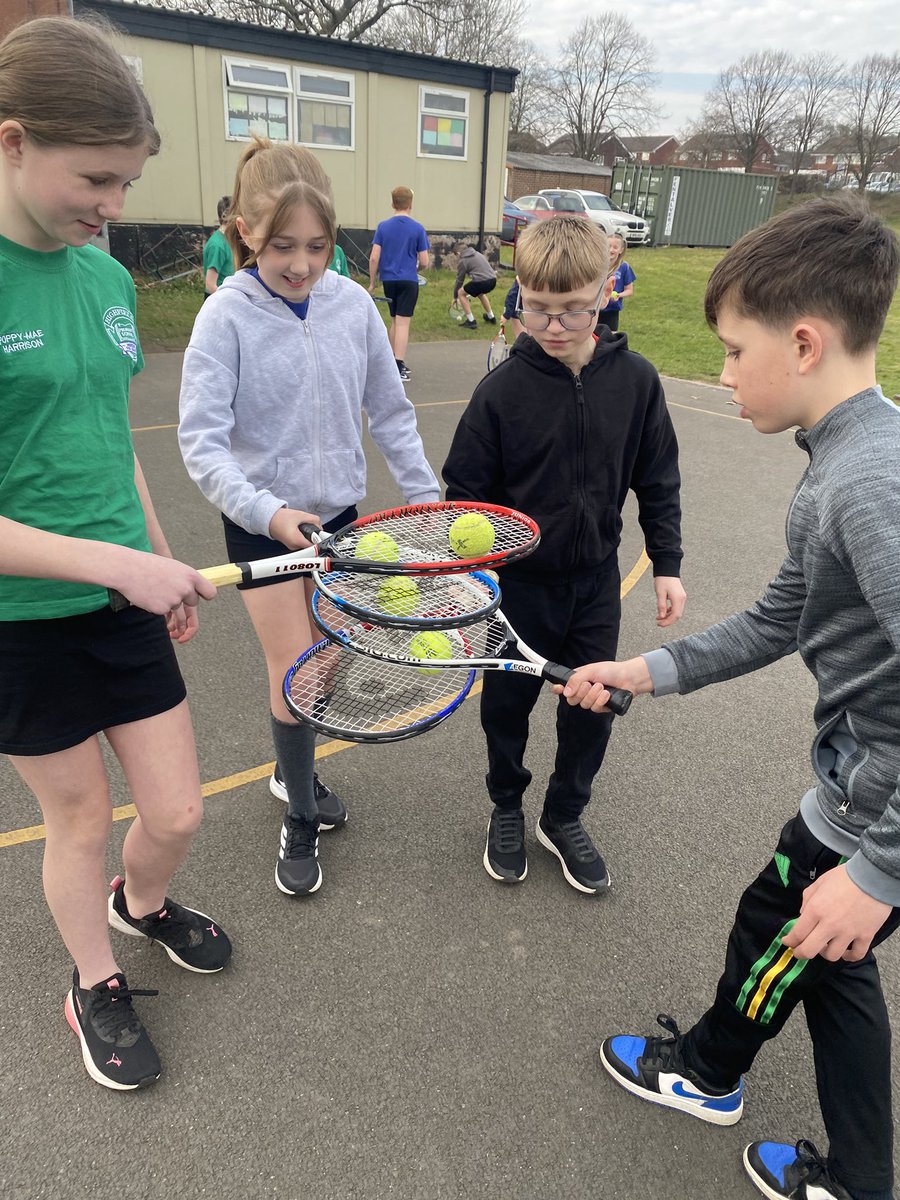 Class6Highpri's tweet photo. Our favourite warm up in #highfieldspe at the moment is tennis sandwich. How many layers can we make without dropping it? https://t.co/BsuFiNQJuL