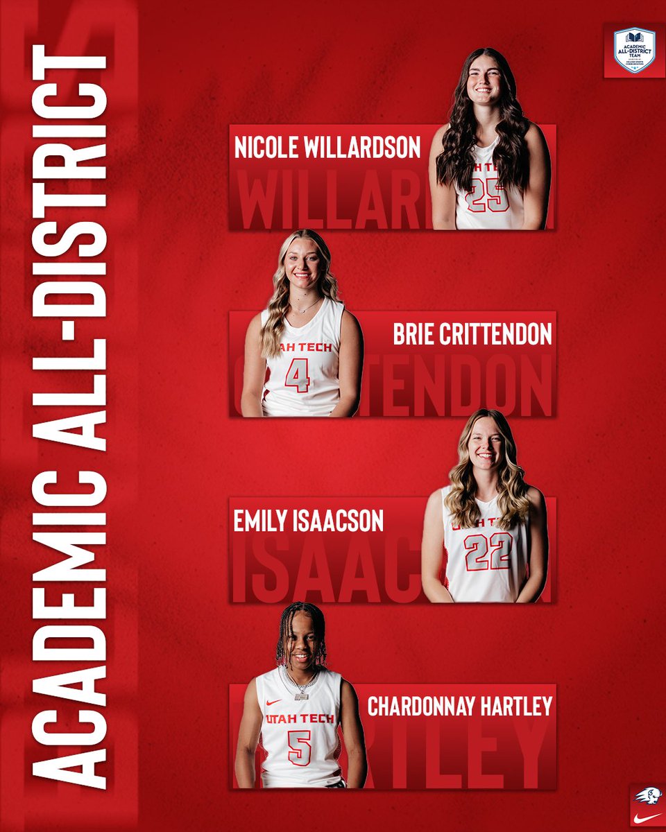 UtahTech_WBB's tweet image. Taking care of business on the court....and in the CLASSROOM!!! 🎓🎓🎓🎓
Congrats @EmilyIsaacson22, @bcrittendon3, @adb_nay, and @n_willy2125 on earning @CollSportsComm Academic All-District Honors!
#UtahTechBlazers | #WACwbb
utahtechtrailblazers.com/news/2025/3/26…