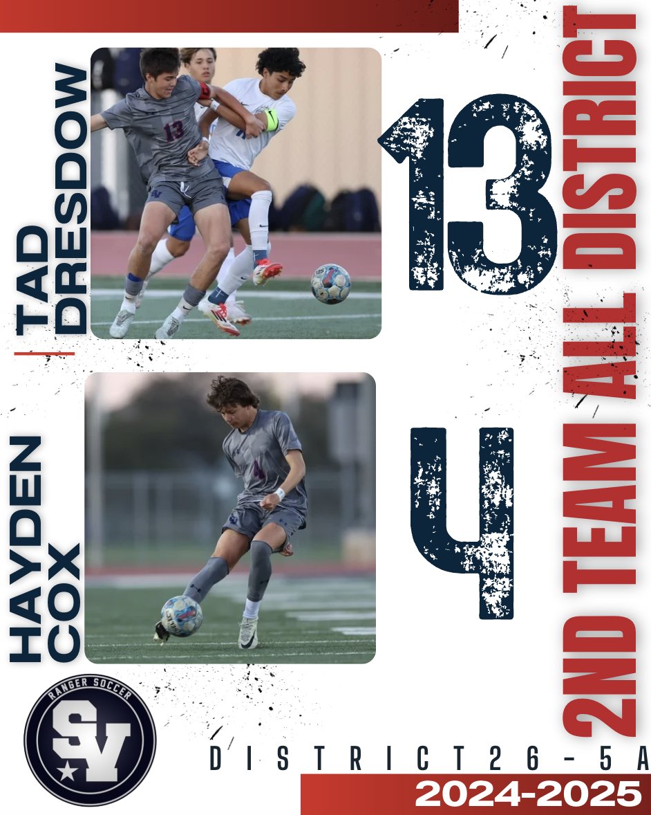 🚨PROUD POST ALERT (2/3): 
Seniors Tad Dresdow and Hayden Cox earned 2nd Team All District!! We are VERY proud of you both and of all your hard work! 👏🏼 Perfect end to your senior year! 🤩