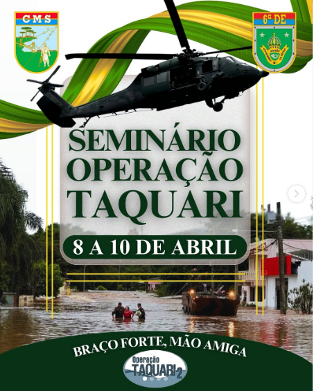 DefenseLrca's tweet photo. Enchente de 2024: seminário público do CMS e 6ª DE discorrerá sobre lições aprendidas e refletirá sobre impactos e respostas
#enchente2024 #ExércitoBrasileiro #CMS #6DE #seminário
https://t.co/Wrr7xhA7e9 https://t.co/djzxY8cIxb