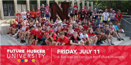 Future Husker University returns July 11! Future #Huskers ages 7-13 are welcome to join for a day filled with fun on campus. <a href="/UNL_TMFD/">UNL_TMFD</a>'s Kylin Flothe and Melisia Bieber are leading a fashion photography class.

Register now &gt;&gt; go.unl.edu/xd53

#UNL #UNLCEHS