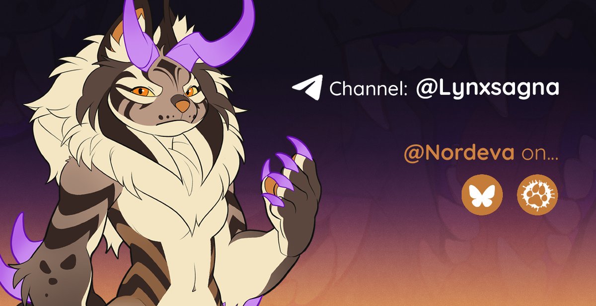 Leaving X.
Where to find my suggestive artwork:

🔵 Telegram channel:
t.me/Lynxsagna

🦋 BlueSky:
bsky.app/profile/nordev…

🐾 FurAffinity:
furaffinity.net/user/nordeva/