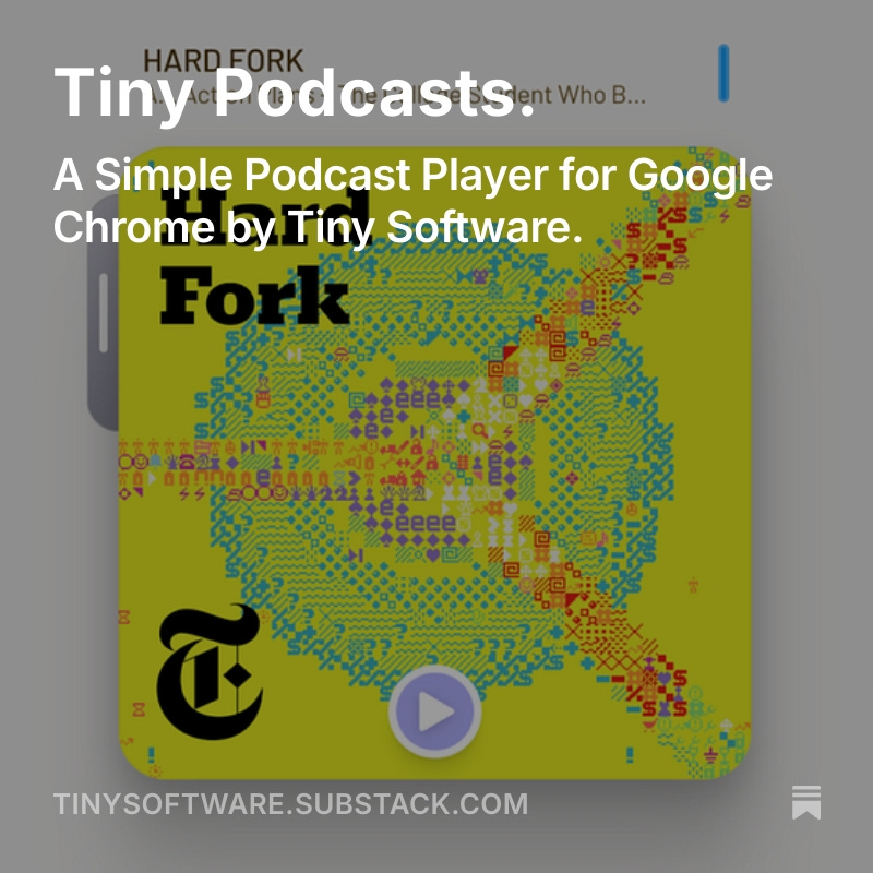 About Tiny Podcasts. 
open.substack.com/pub/tinysoftwa…