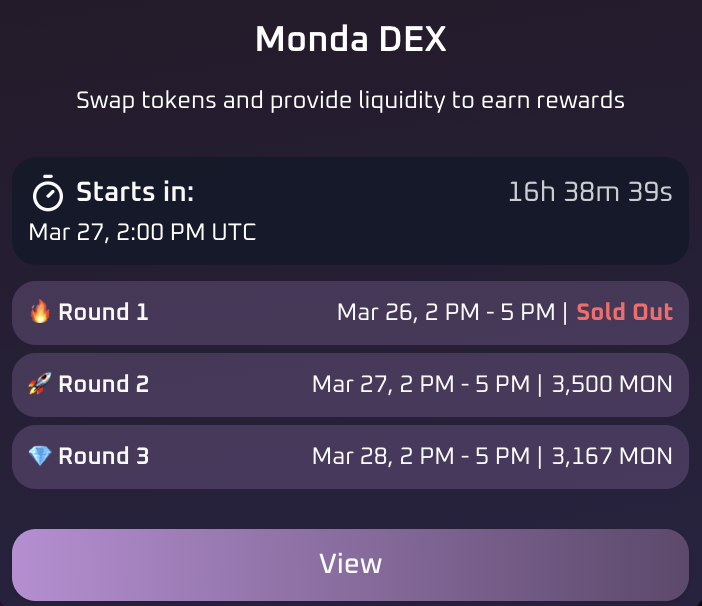 <a href="/monad_xyz/">Monad</a> Drop your Monad address within the next 24 hours to receive a whitelist (discord space role) for our IDO testnet 😉

We'll pick a few lucky ones