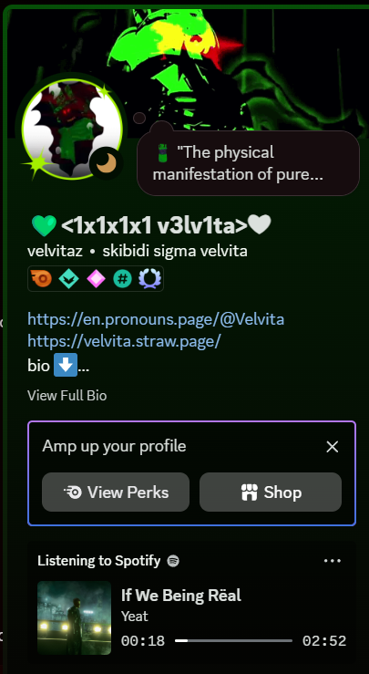 velvitaz's tweet photo. RATE MY DISCORD PROFILE CHAT!! #forsaken #imtoolazytobluroutmydiscordnamefriendmeifyouwantbutiprobablywontaccept #1x1x1x1 #LIKEANDSUBFORMORE #SKIBIDI #1x https://t.co/Rao0UDXTCV