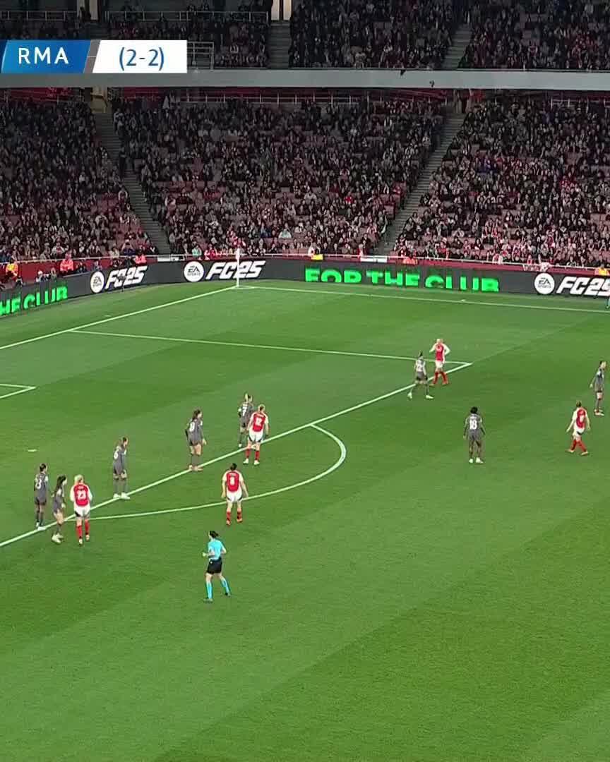 😱 Acrobatic finish from Russo and Arsenal are in dreamland: 3 goals in 13 minutes to turn the tie against Real Madrid in their favor!Watch the game live on DAZN & join the DAZN FanZone ▶️  #UWCLonDAZN #EnjoyTheShow