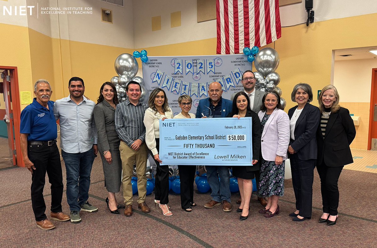 National Institute for Excellence in Teaching (@nietteach) on Twitter photo What a moment! 🎉 Gadsden Elementary School District #32 celebrated its NIET District Award of Excellence for Educator Effectiveness at a school assembly today. This honor is a testament to the passion and dedication of an entire school community. <a href="/GESD32/">Gadsden Elementary School District #32</a> <a href="/azedschools/">Arizona Department of Education</a> #NIET2025 What a moment! 🎉 Gadsden Elementary School District #32 celebrated its NIET District Award of Excellence for Educator Effectiveness at a school assembly today. This honor is a testament to the passion and dedication of an entire school community. <a href="/GESD32/">Gadsden Elementary School District #32</a> <a href="/azedschools/">Arizona Department of Education</a> #NIET2025