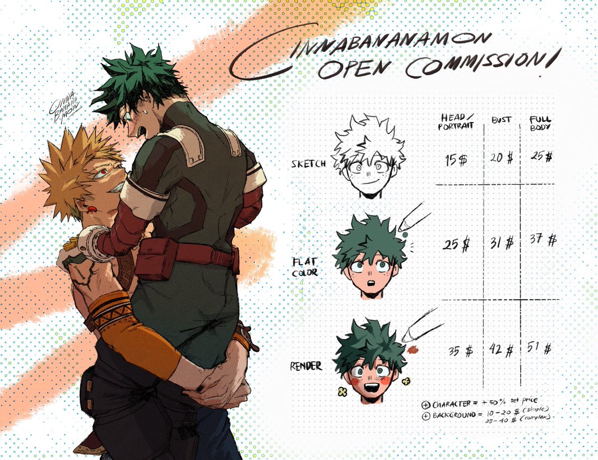 cinnabananamon's tweet image. Hello guys!! So, I am opening my commission slot again this month!
It will be around 5 slots so please hit me up on the DM if you guys are interested!!!
Share and likes would be very appreciated &lt;3