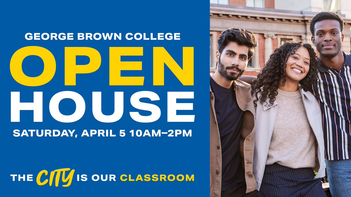 Spring into your future at George Brown College! Just two weeks until our Spring Open House on April 5th. Don’t miss your chance to discover exciting opportunities and kickstart your dreams. Ready to join us? - georgebrown.ca/openhouse

#College #Toronto #WelcomeToGBC