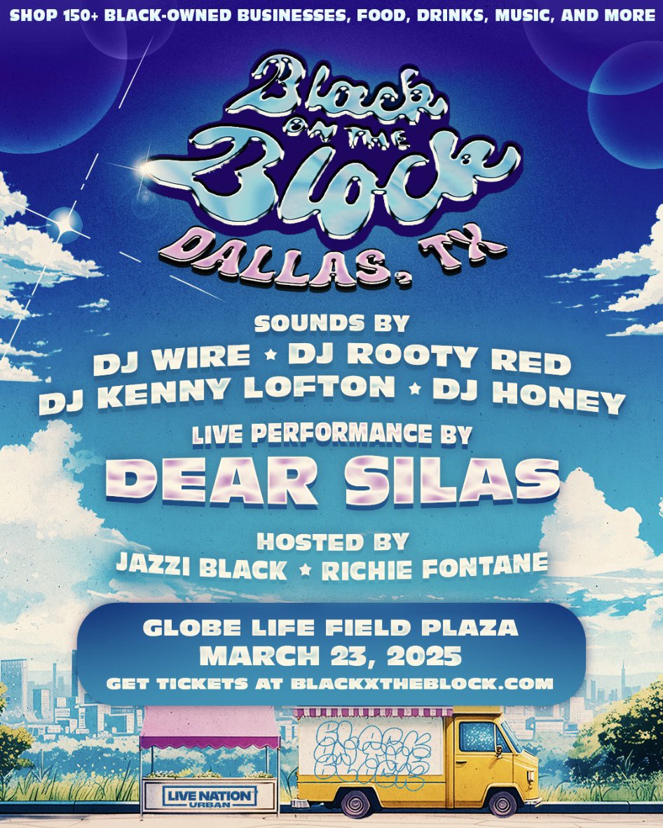 shoporbitx's tweet photo. Dallas, we’re back like we never left!🚨🛸 This Sunday we’re back at the Globe Life Field w/ our @blackontheblock fam once again! 🖤 Pull up, shop + vibe w/ us!

✨limited tix available at https://t.co/E13ayS2R2O 🎟️ 🎟️ 💨
 #dallas #blackontheblock #blackownedbusinesses https://t.co/1tEOWrzv9L