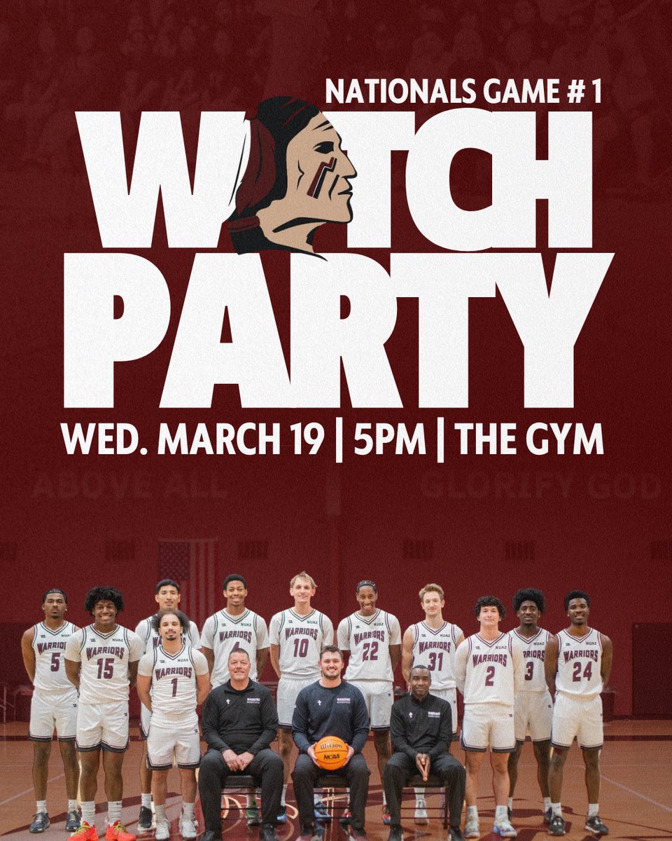 Join us at the Scott Activity Center tonight at 5pm to watch YOUR Nelson Warriors take on College of the Ozarks in Game 1 of the NCCAA National Tournament! 🔥