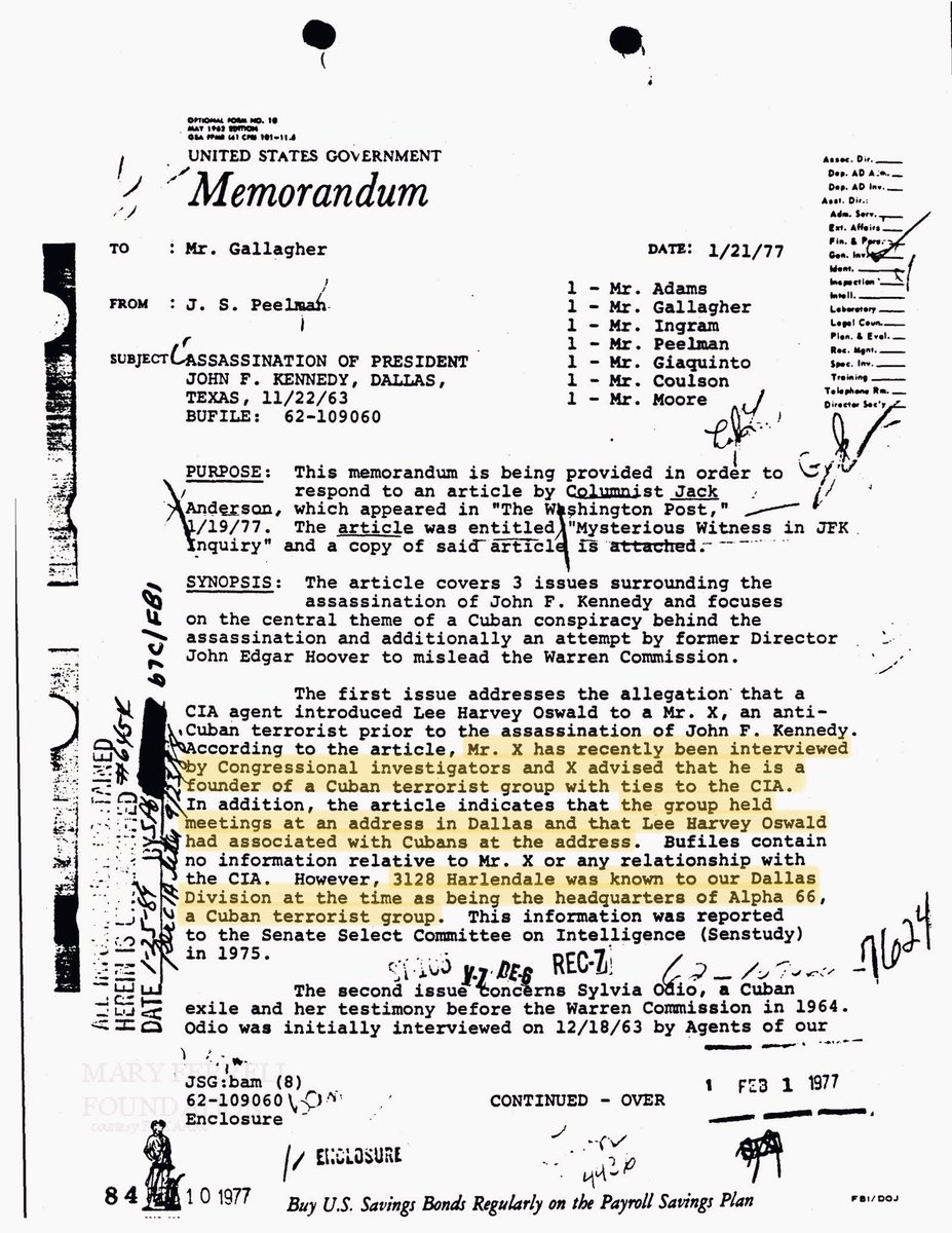 FilesJFK's tweet photo. This 1977 memo reveals that 3128 Harlandale—allegedly linked to Lee Harvey Oswald—was known to the CIA as an Alpha-66 headquarters. Did Oswald have deeper ties to anti-Castro operatives than officially admitted? #JFKFiles #Alpha66 #CIA https://t.co/FFhDOlBJ8S