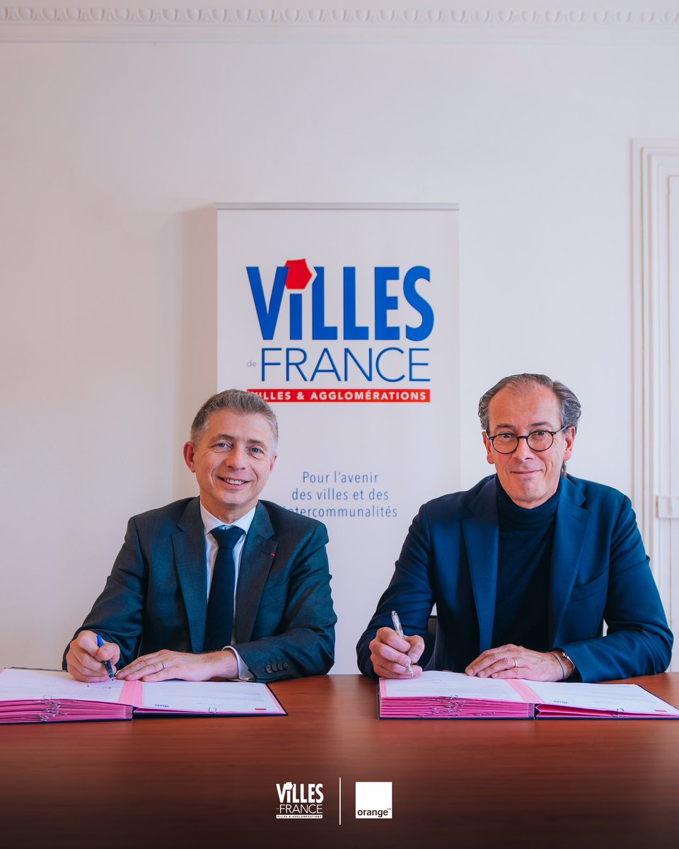 𝗥𝗘𝗡𝗢𝗨𝗩𝗘𝗟𝗟𝗘𝗠𝗘𝗡𝗧 𝗗𝗘 𝗣𝗔𝗥𝗧𝗘𝗡𝗔𝗥𝗜𝗔𝗧 ✍🏼 

<a href="/VillesdeFrance/">Villes de France</a> officialise le renouvellement de son engagement avec <a href="/Orange/">Orange</a> pour accompagner la transformation numérique des villes moyennes ! 🟧 Ce partenariat permettra de développer des solutions innovantes,