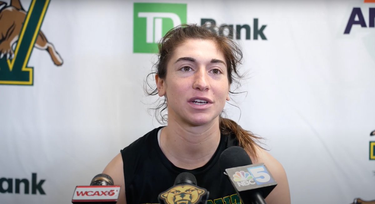 UVMwbb's tweet photo. The Catamounts met with the media to discuss their 2nd @MarchMadnessWBB berth in 3 years &amp; preview the matchup with No. 2 NC State.
Bella Vito - https://t.co/tmNZh5N9FQ
Coach Kresge - https://t.co/aze4sVysF8
Anna Olson - https://t.co/nN4gGb61PU
#LetsRally https://t.co/wEKBsKpWQg