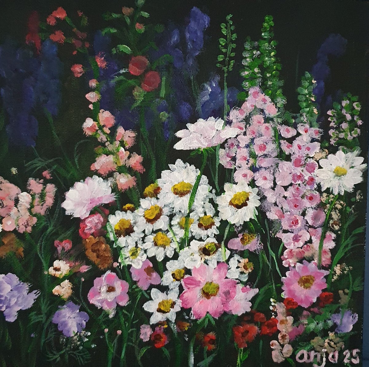 Weer eens wat bloemetjes geschilderd vandaag.