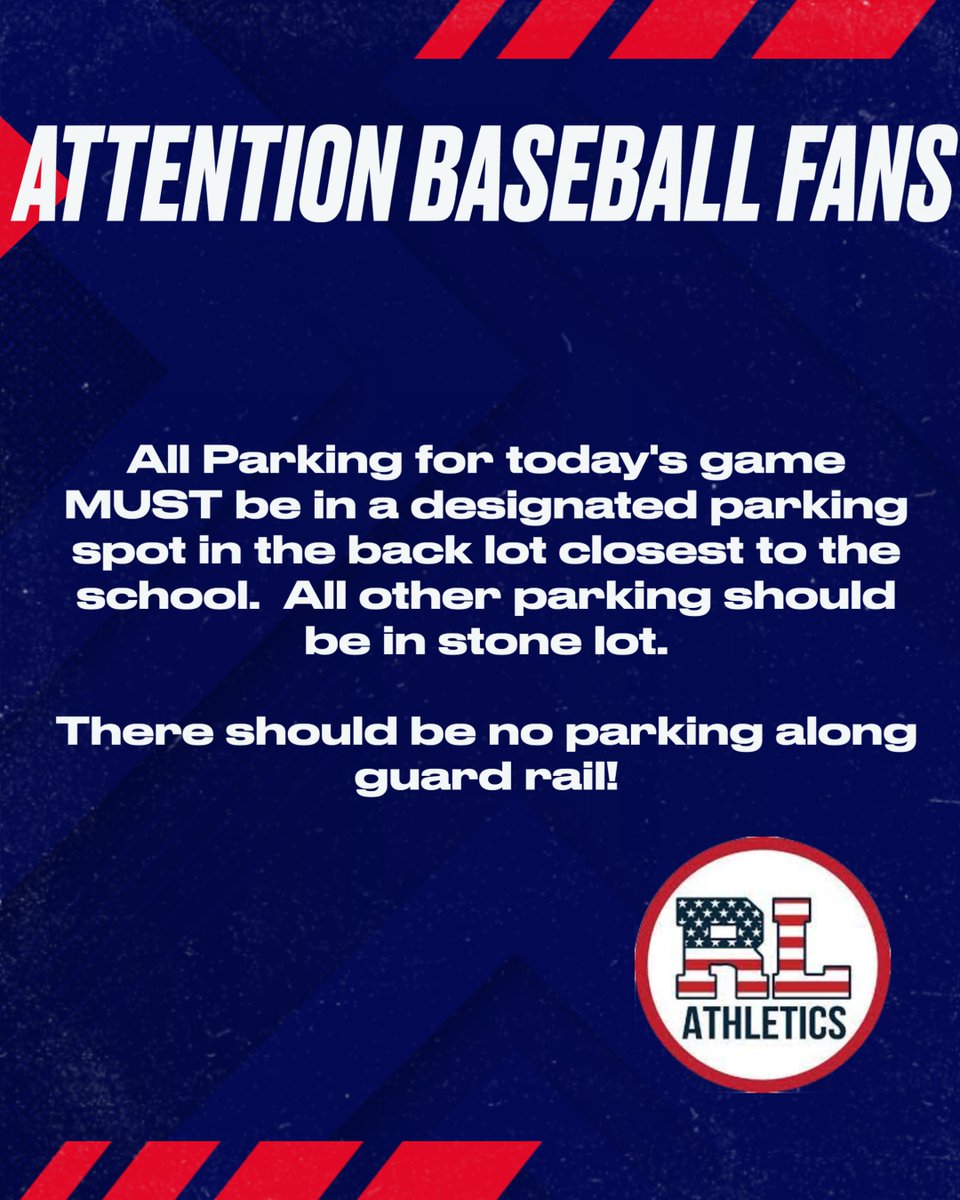 Information regarding parking for today's baseball game!