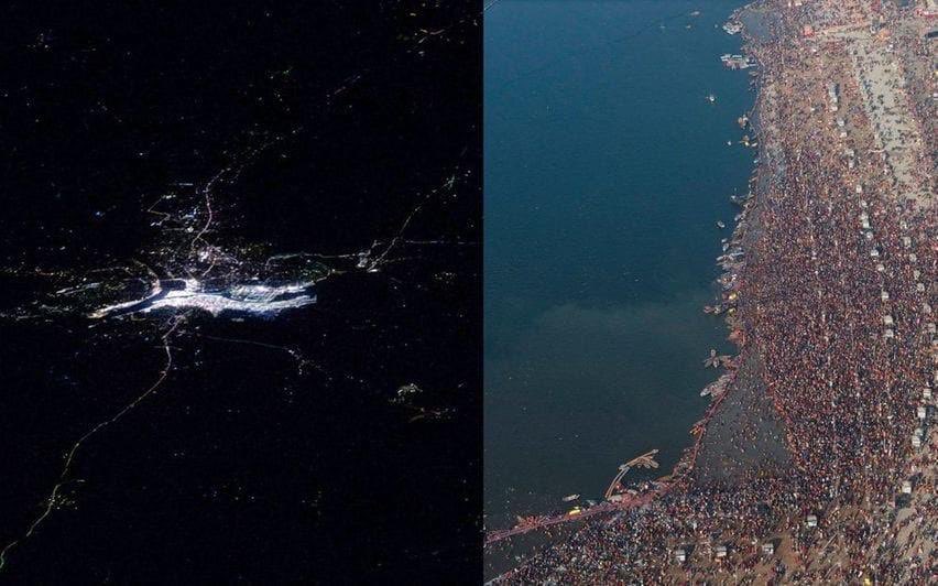 manindrachauhan's tweet image. सुनीता विलियमस अंतरिक्ष से अपने साथ कुंभ के ये चित्र ले कर आयीं हैं।