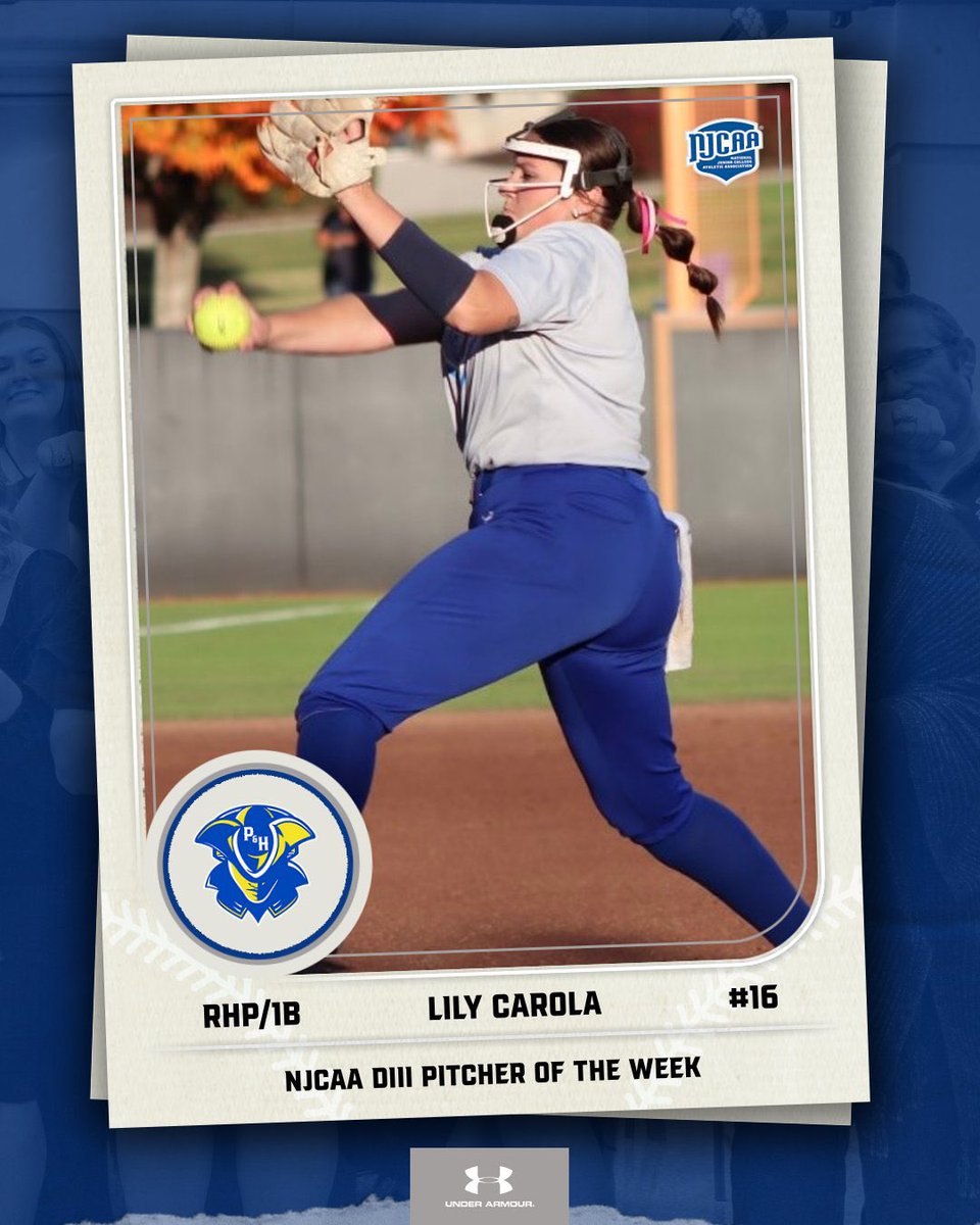 Patrick & Henry CC Athletics (@phccathletics) on Twitter photo Lily Carola of <a href="/PHCC_Softball/">Patrick&Henry CC-2024 NJCAA DIII NATIONAL CHAMPION</a> dominates in the circle, securing her second <a href="/NJCAASoftball/">NJCAA Softball</a> POTW honors for Week 7! Check out the details at phccsports.com!
#PHamily โ๏ธ #njcaasoftball โ๏ธ #NJCAAPOTW Lily Carola of <a href="/PHCC_Softball/">Patrick&Henry CC-2024 NJCAA DIII NATIONAL CHAMPION</a> dominates in the circle, securing her second <a href="/NJCAASoftball/">NJCAA Softball</a> POTW honors for Week 7! Check out the details at phccsports.com!
#PHamily โ๏ธ #njcaasoftball โ๏ธ #NJCAAPOTW
