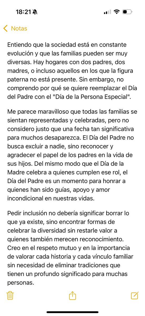 El día del padre es el día del padre y punto