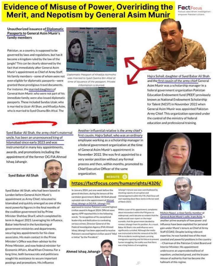MaddyViews's tweet photo. فوجی اثر و رسوخ کی خوفناک مثال! 

 وزیراعظم آفس نے آرمی چیف کی فرسٹ کزن حاجرہ سہیل کی تعیناتی کے لیے باقاعدہ بھرتی کا عمل ہی بند کروا دیا! جمہوری ادارے کہاں کھڑے ہیں؟

 #FactFocus https://t.co/e6kgB3CkMy