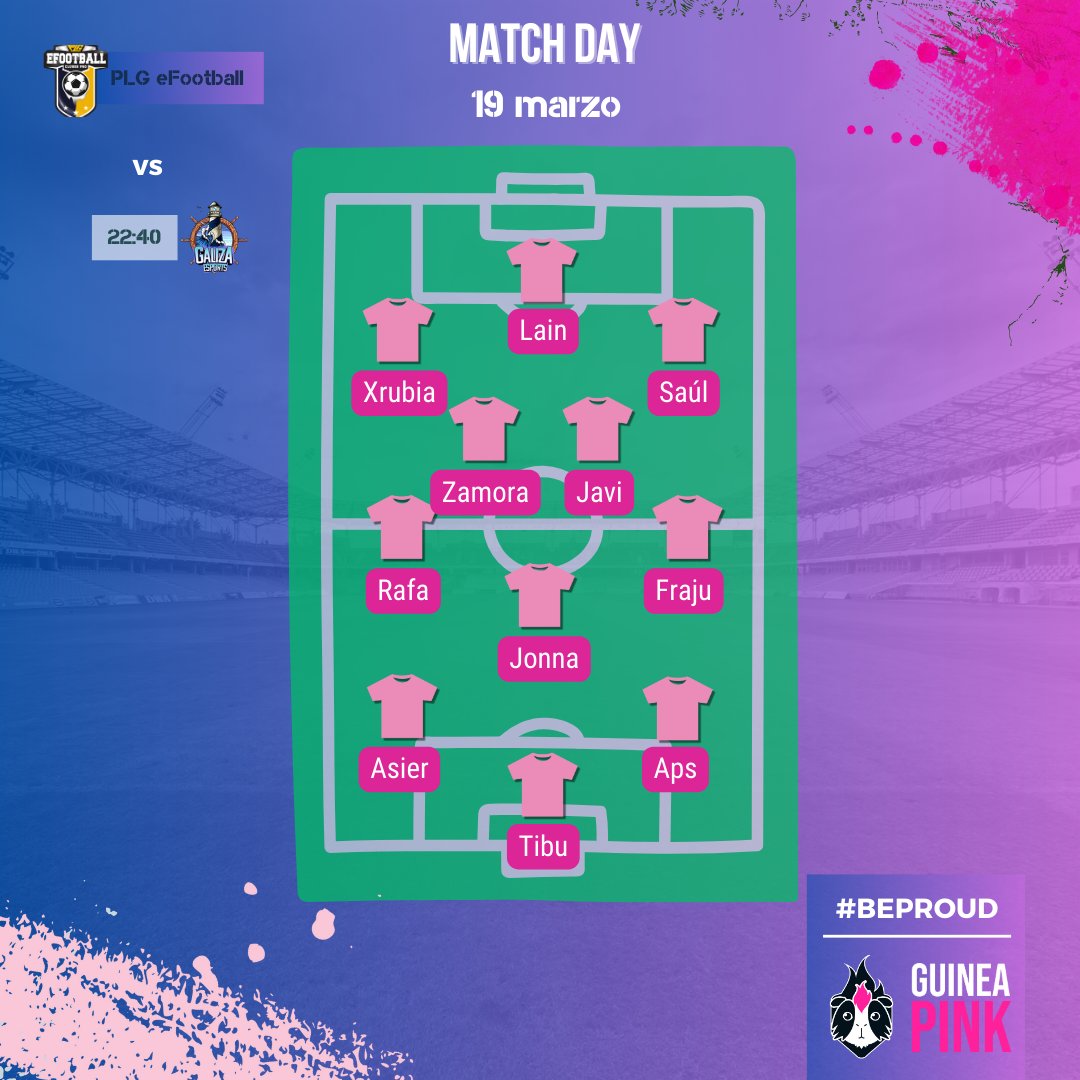 GuineaPinkClub's tweet photo. MATCH DAY | @PLGeFootBall⭐️

No hay partido fácil, pero #GPCoronet está listo para seguir demostrando quiénes son🐹¿Cuántos goles marcarán hoy?⚽️

🏆VS @Galizaesports 

GL💜

@xRubia_33 @vLAINm @OGT_Saulolo @Rafansky84YT  #Zamora @JavieM2 #Fraju #Asier @Jonna_220588 @Aps091 @Tiburonspu

#BEPROUD🏳️‍🌈🔥