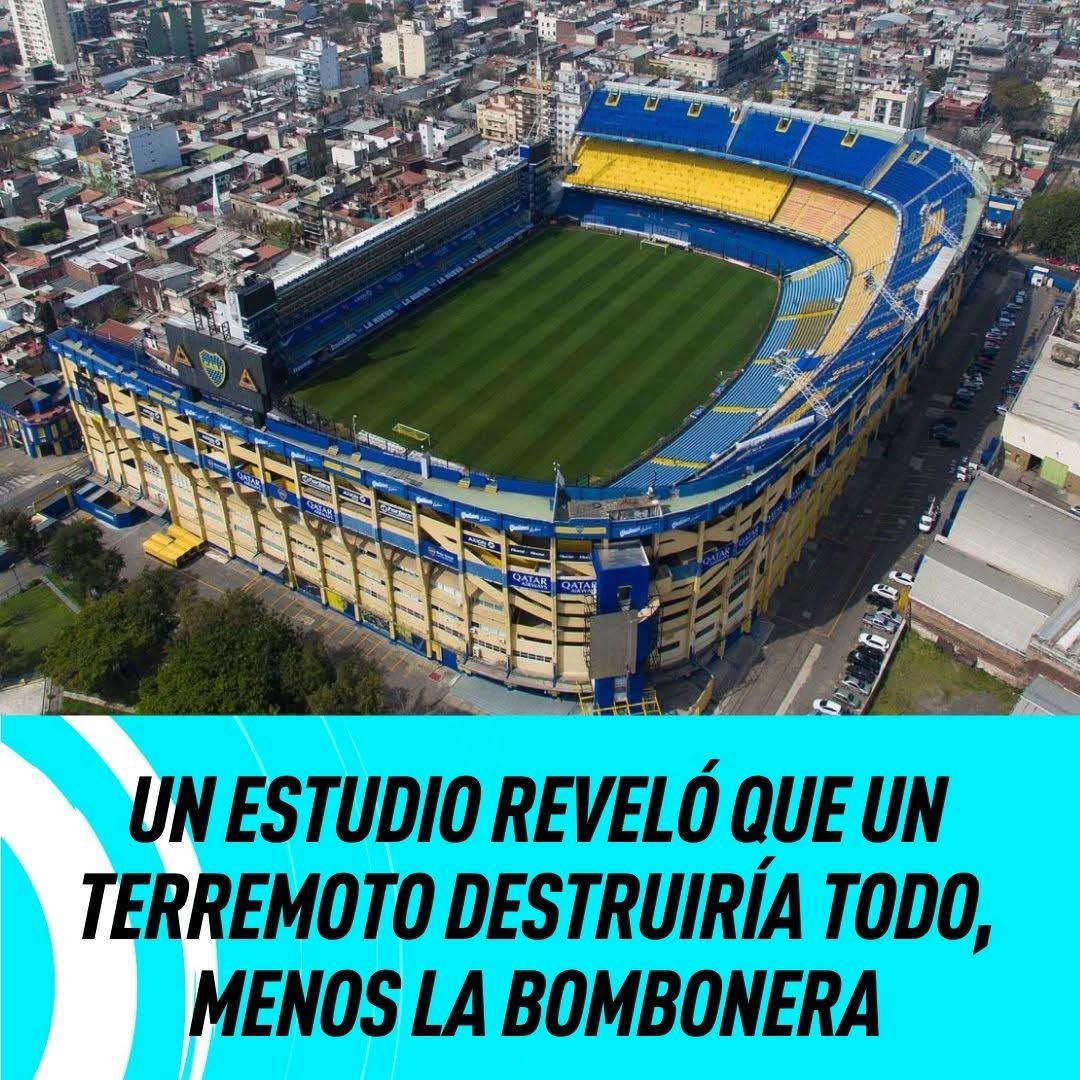 LA ÚNICA QUE AGUANTARÍA UN TERREMOTO| 

Según un informe que asegura que estadio Alberto J. Armando es una estructura a prueba de terremotos, ya que fue pensada para soportar fuertes movimientos sísmicos.

La Bombonera fue diseñada por el arquitecto Viktor Sulcic, el ingeniero