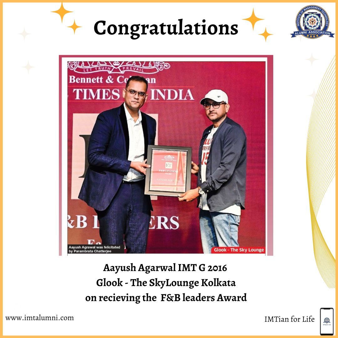 IMTAlum's tweet photo. Congratulations Aayush Agarwal 

IMTians at Kolkata  need to visit Glook - The Sky Lounge 

#IMTAA #IMTAlumniAssociation #IMTGhaziabad #IMTHyderabad #IMTNagpur #IMTDubai #IMTianForLife https://t.co/HgGm25AvC9